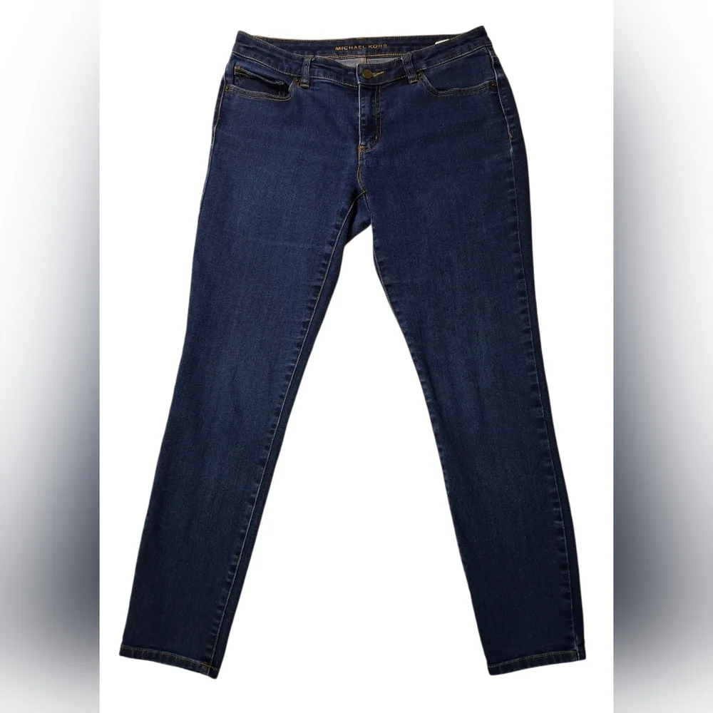 Michael Kors MK Logo Izzy Skinny Indigo Basic Jeans Size 8